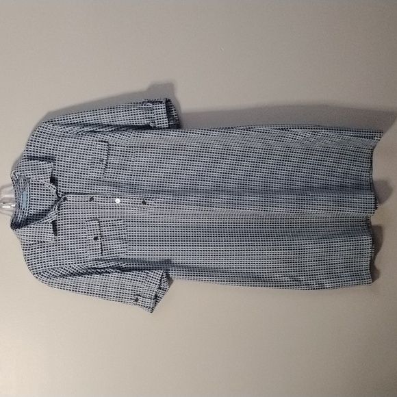 J. McLaughlin Dresses & Skirts - J. McLaughlin Luxury Blue and White Midi Shirt Dress Preppy Minimalist